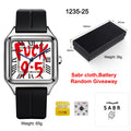 Fashionable and Elegant Neutral Stainless Steel Alloy Square Dial Silicone Strap Quartz Watch 3Atm Waterproof Minimalist Design