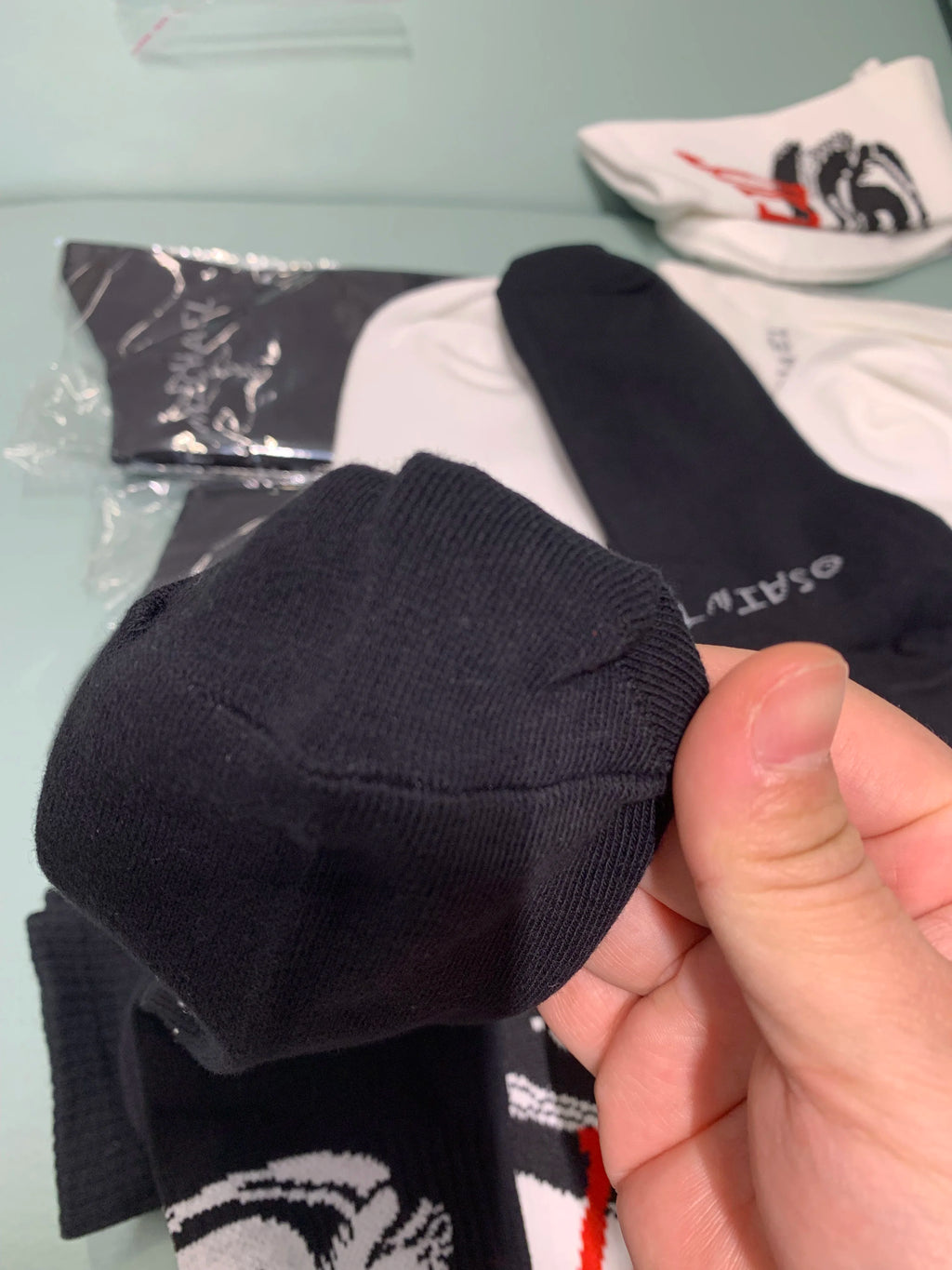 Real Pics One Pair Black White Socks Men Women Basketball Socks 25ss
