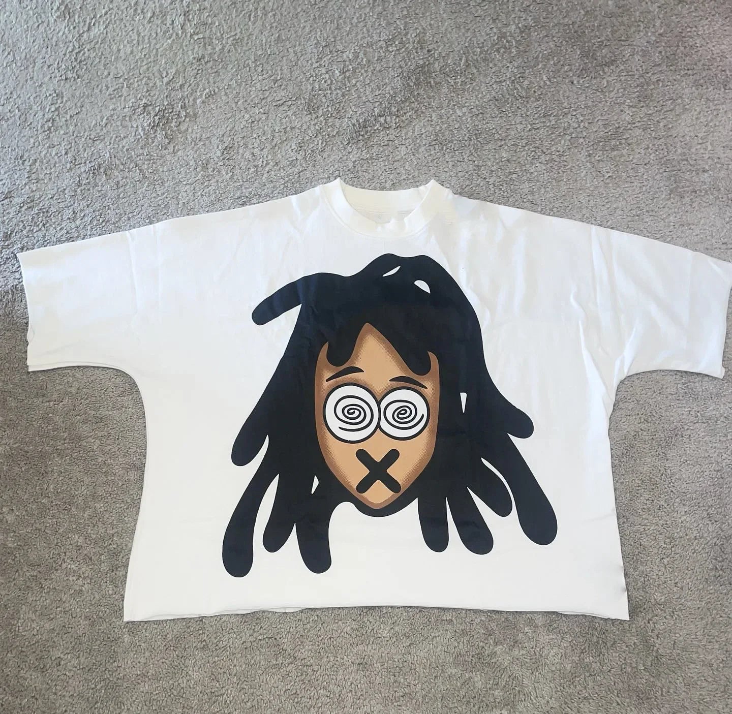 Chic American Anime Cartoon Street Hip-hop Cotton Men's Summer Fashion Loose Graphic T Shirts Streetwear Harajuku Unisex Tops