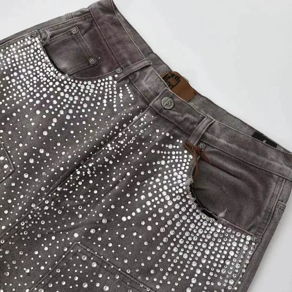 New American Trendy Brand Street Washed Ripped Edge Denim Shorts Men's and Women's Straight Versatile High Street Denim Shorts