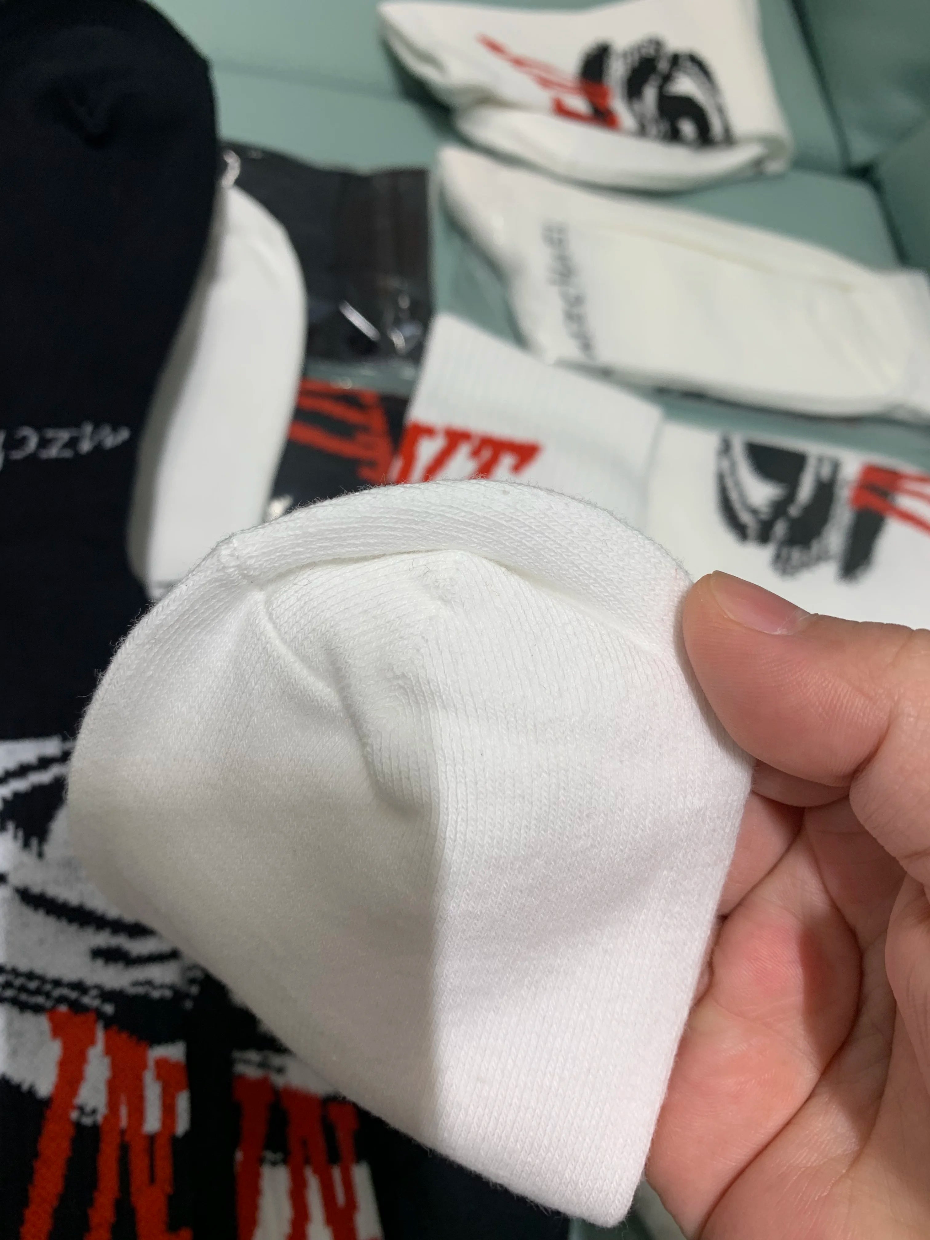 Real Pics One Pair Black White Socks Men Women Basketball Socks 25ss