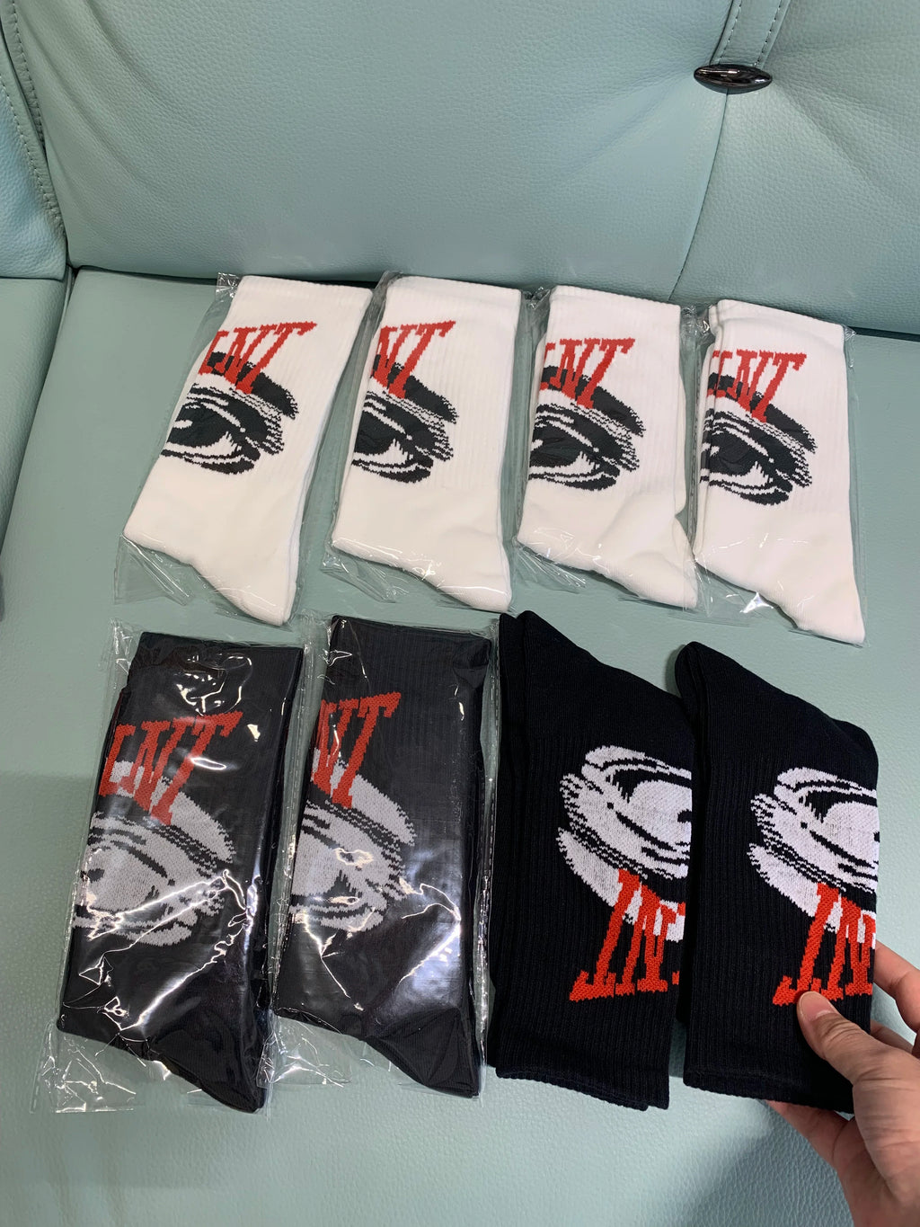 Real Pics One Pair Black White Socks Men Women Basketball Socks 25ss