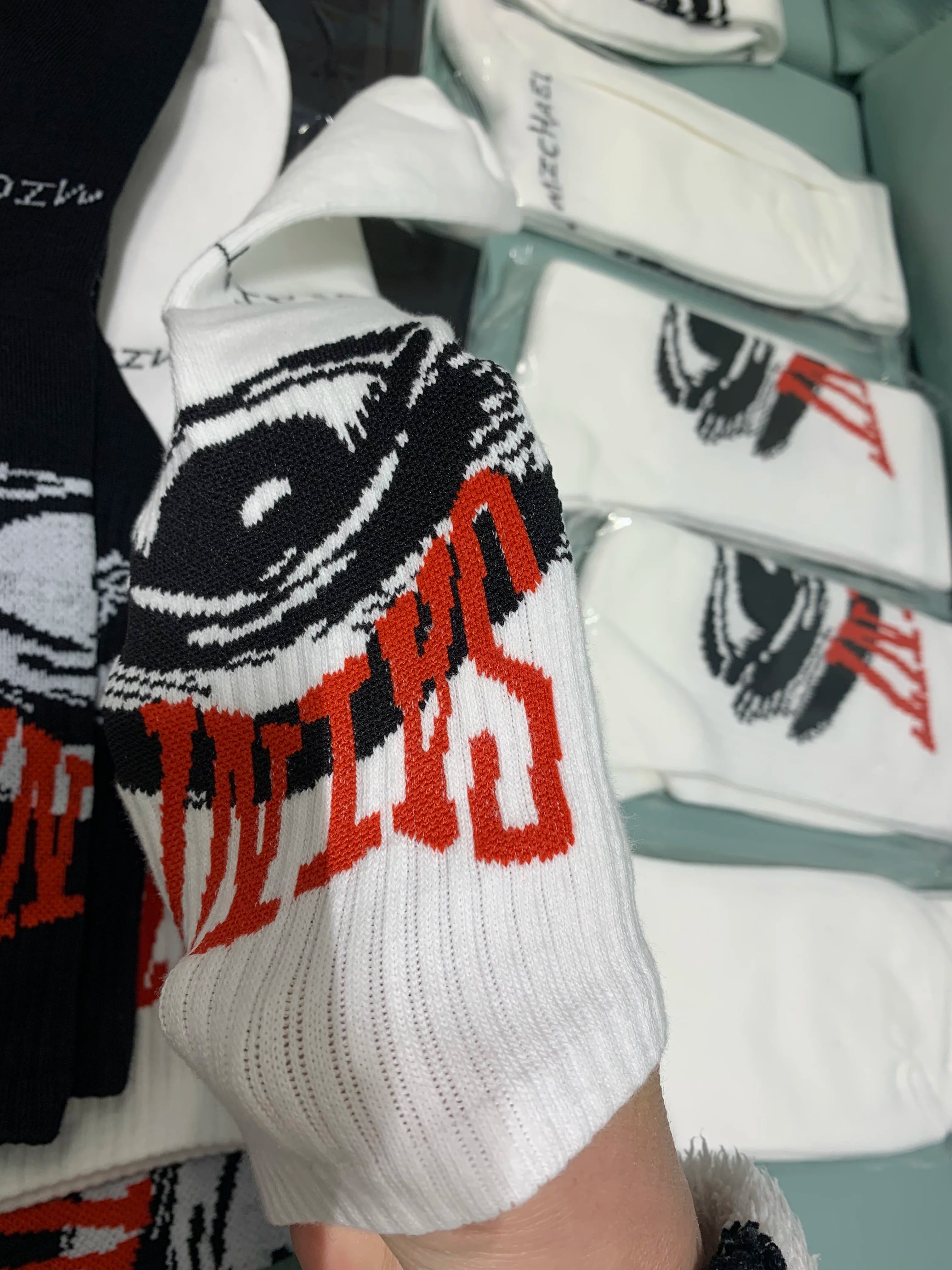 Real Pics One Pair Black White Socks Men Women Basketball Socks 25ss