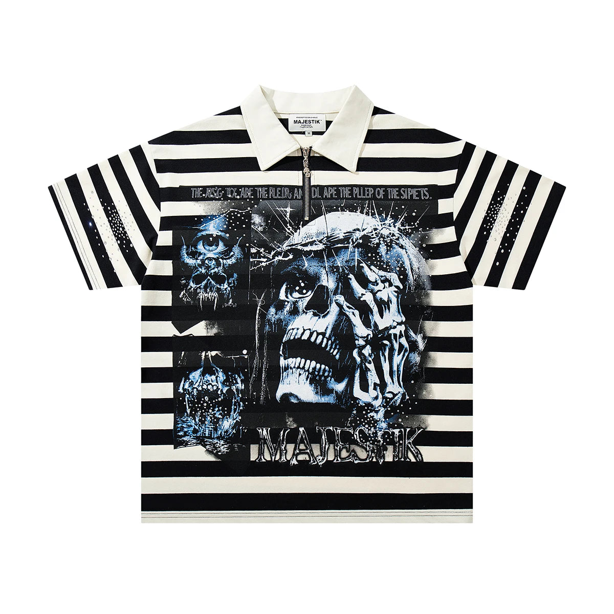 Color Match Striped Shinning Diamon Polo Shirts for Men Patchwork Streetwear Cotton High Quality Summer T-shirts Oversized