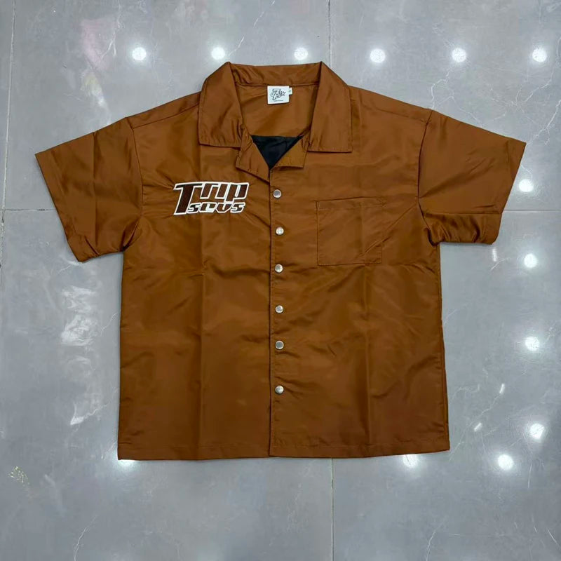 Green Triple Sevens Inseide Splice Black Shirts Chest Embroidery Label T-shirt Men Women Back 07 Digit Short Sleeve Loose Shirt