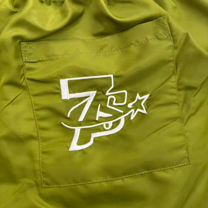 Green Triple Sevens Inseide Splice Black Shirts Chest Embroidery Label T-shirt Men Women Back 07 Digit Short Sleeve Loose Shirt