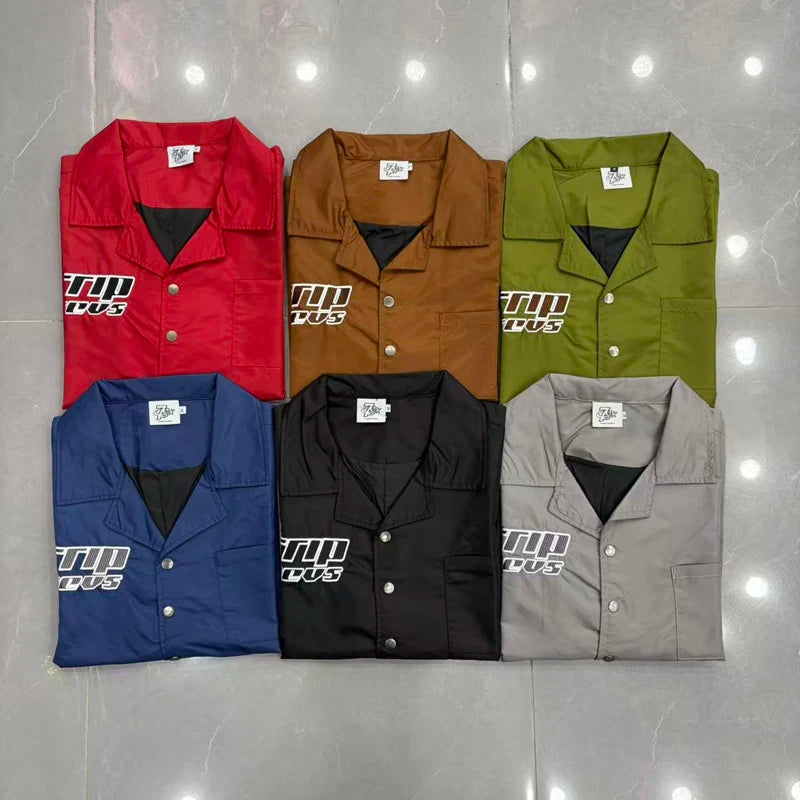 Green Triple Sevens Inseide Splice Black Shirts Chest Embroidery Label T-shirt Men Women Back 07 Digit Short Sleeve Loose Shirt