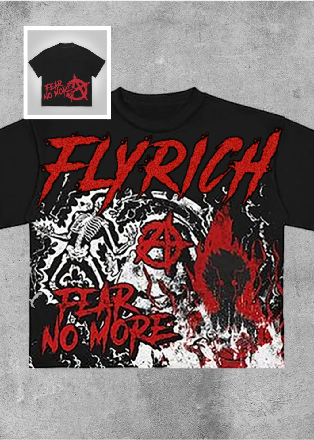 American New Neutral Fly Rich Graphic T-shirt Printed Men's and Women's Y2K Summer Short-sleeved Oversized T-shirt Street Tops