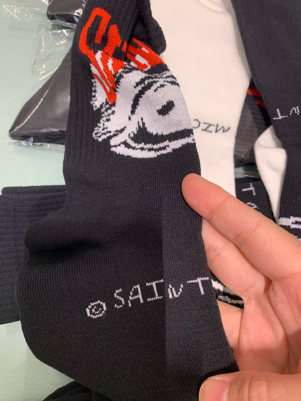 Real Pics One Pair Black White Socks Men Women Basketball Socks 25ss