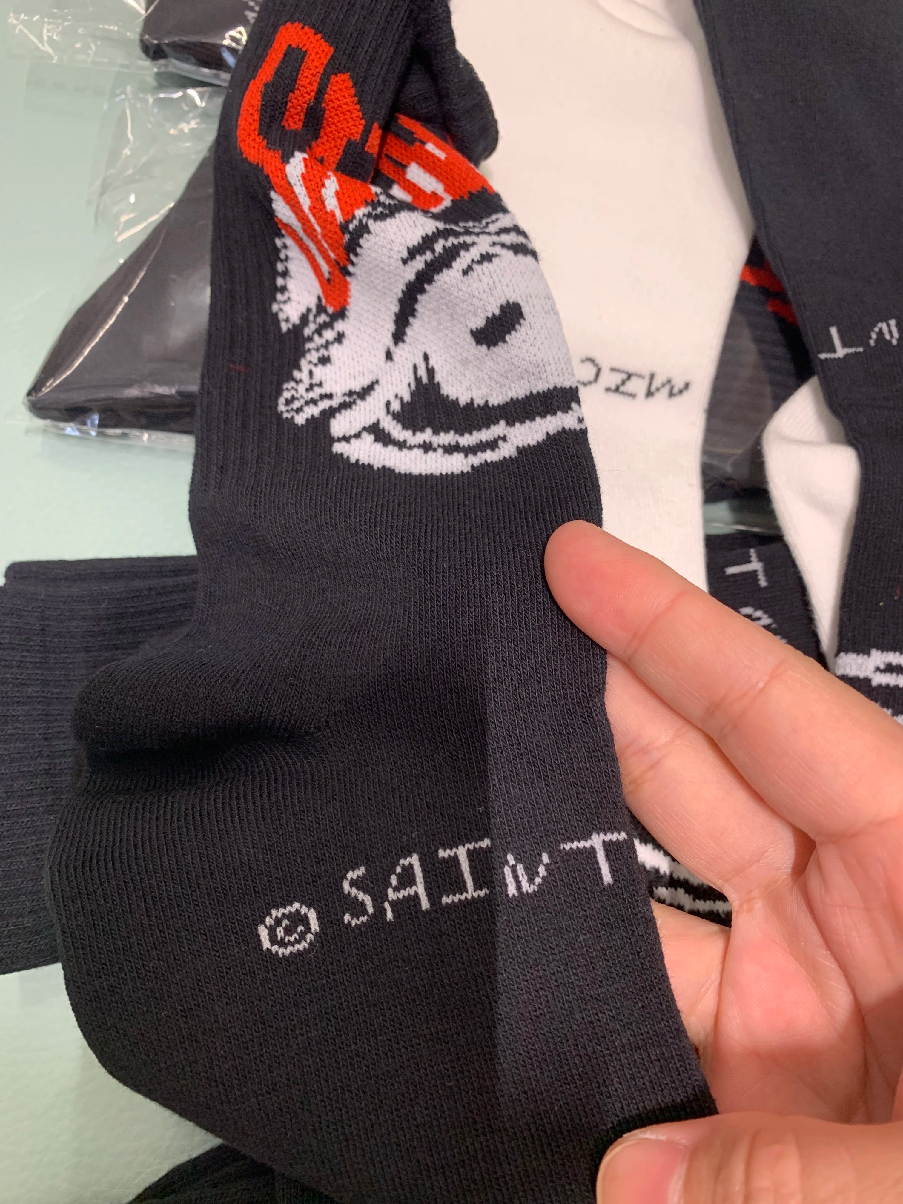 Real Pics One Pair Black White Socks Men Women Basketball Socks 25ss