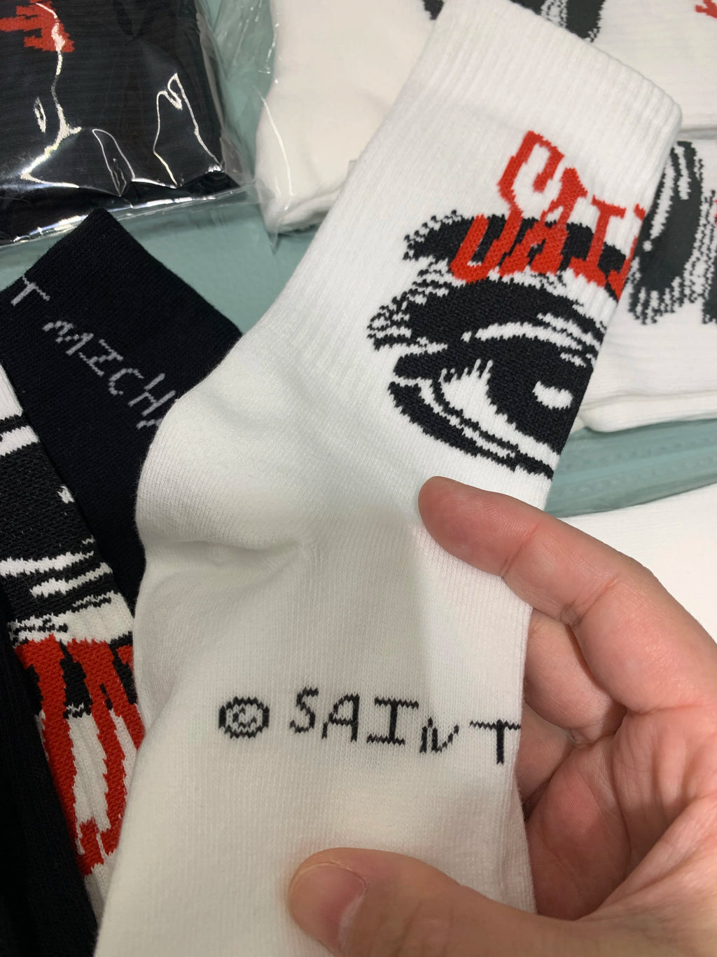Real Pics One Pair Black White Socks Men Women Basketball Socks 25ss