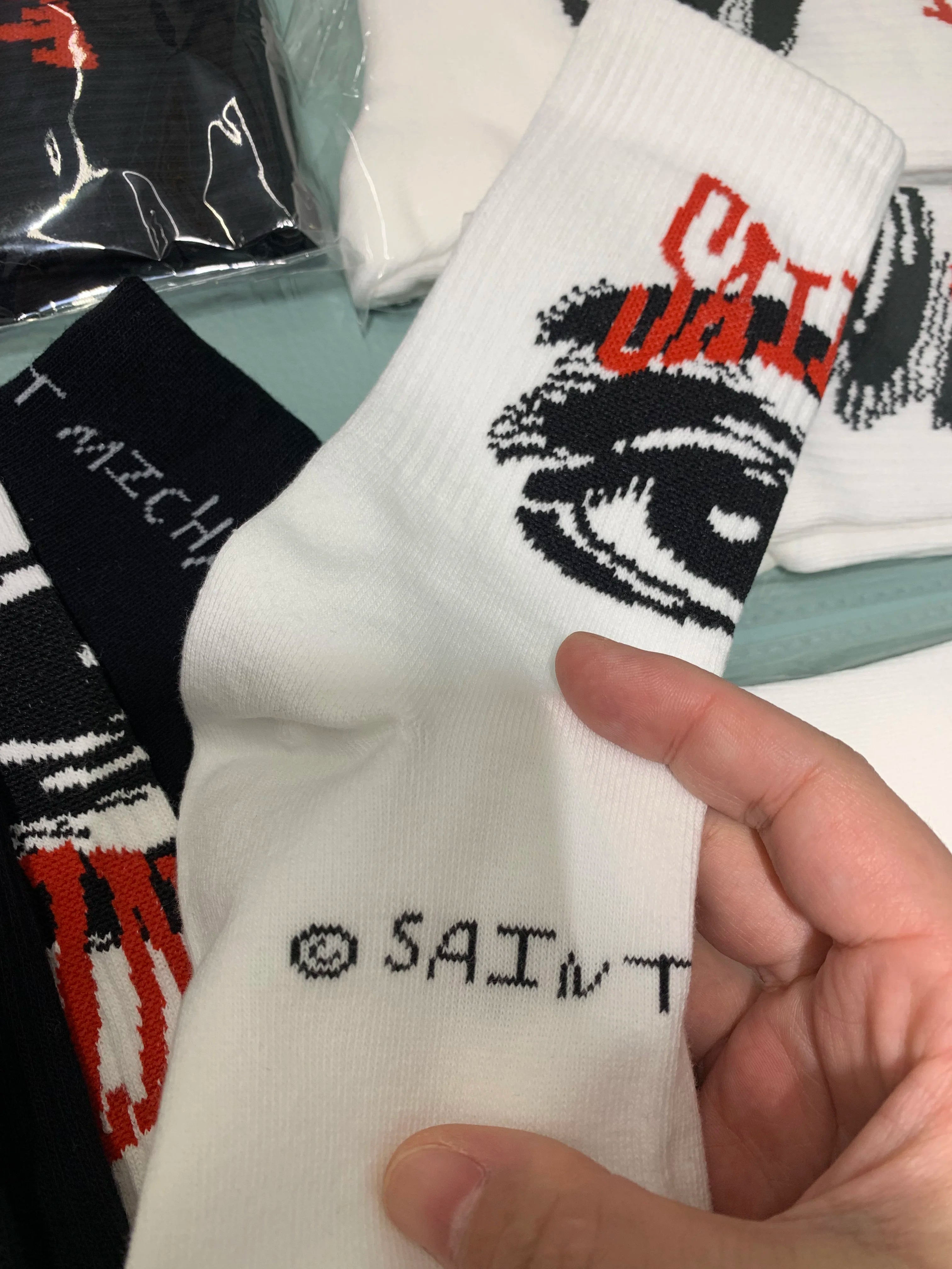 Real Pics One Pair Black White Socks Men Women Basketball Socks 25ss
