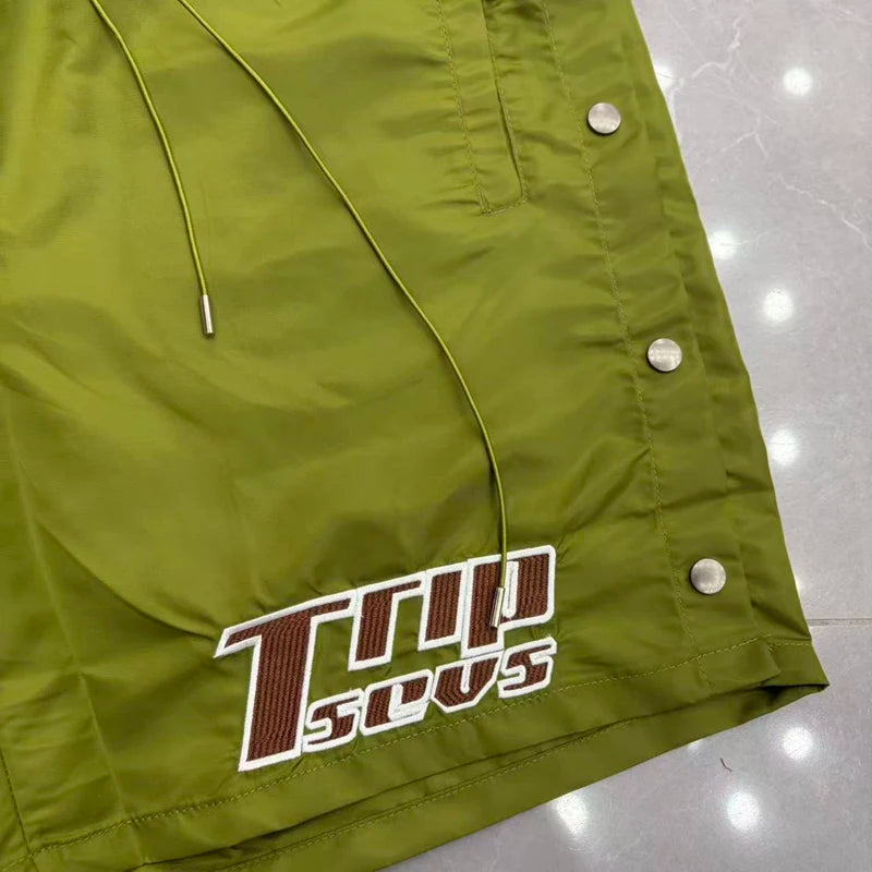 Green Triple Sevens Inseide Splice Black Shirts Chest Embroidery Label T-shirt Men Women Back 07 Digit Short Sleeve Loose Shirt